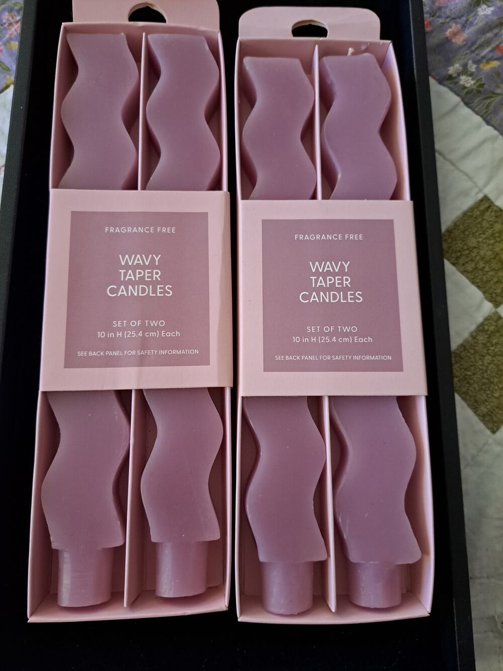 Room Essentials Pink Crepe Wavy Taper Candles